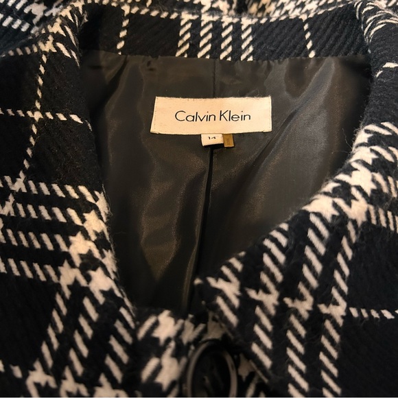 Calvin Klein Black and White Checkered Blazer - Size 14 - Picture 6 of 7